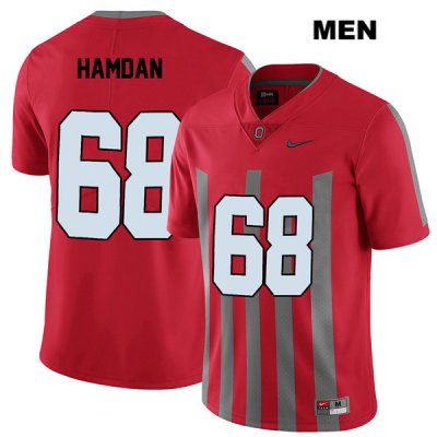 Men's NCAA Ohio State Buckeyes Zaid Hamdan #68 College Stitched Elite Authentic Nike Red Football Jersey DN20C27PX